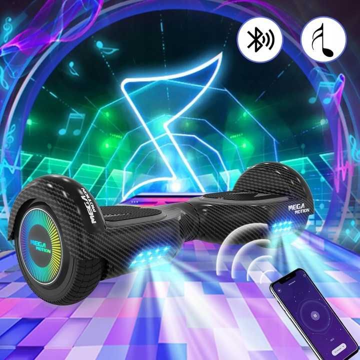 DESKOROLKA ELEKTRYCZNA hoverboard, Gokart + Nakładka, CZARNY, Prezent