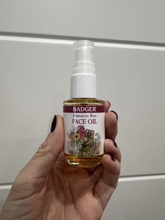 Олійка для обличчя з трояндою для сухої та чутливої шкіри Badger