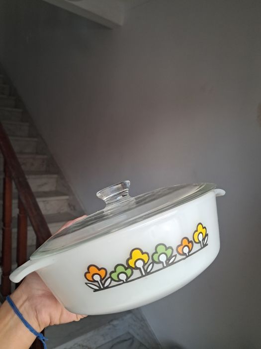 ANCHOR HOCKING VINTAGE Cassarola vidro/travessa forno com tampa