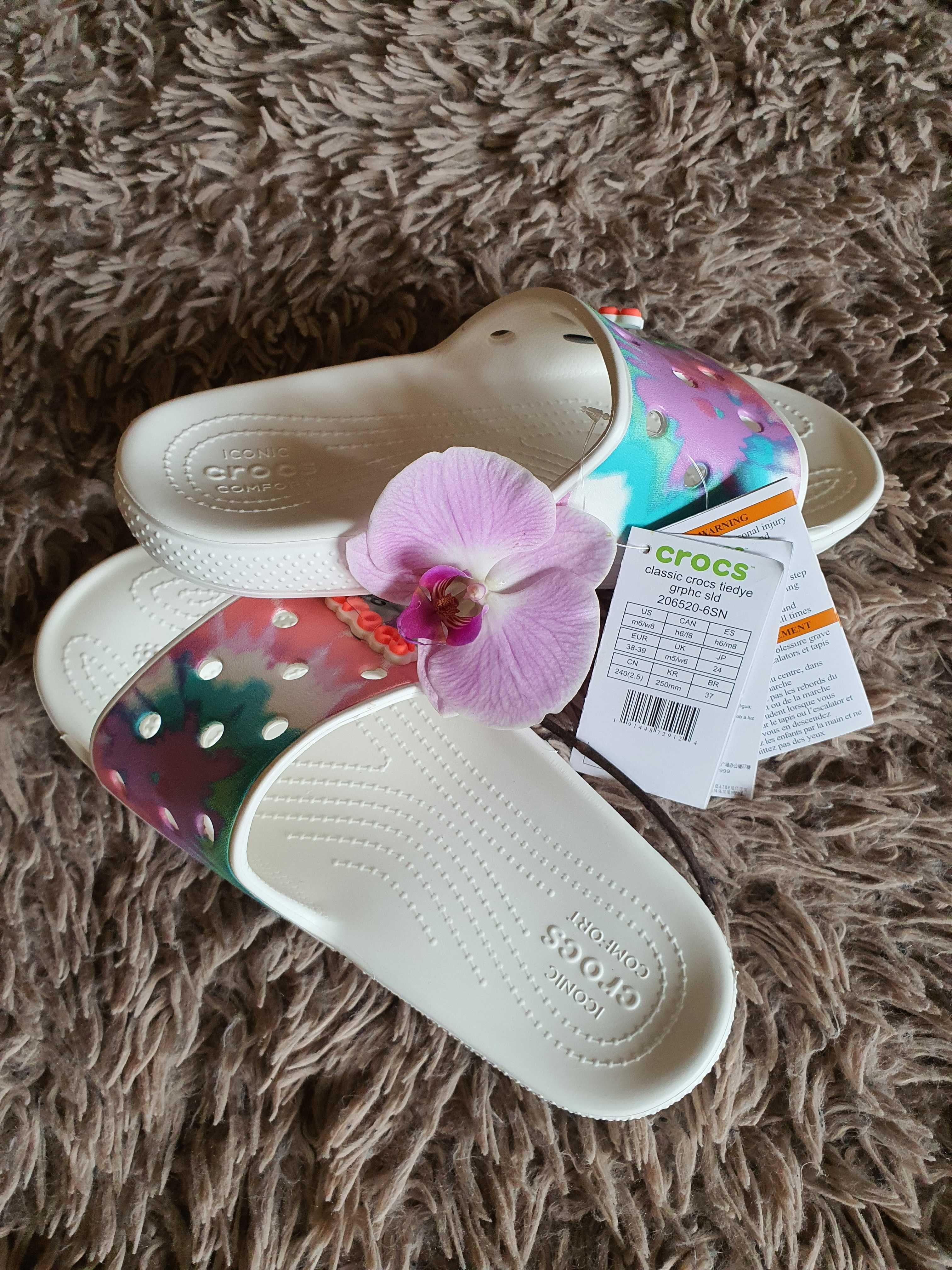 Слайды Crocs Classic Tie-Dye Graphic, размер  W10