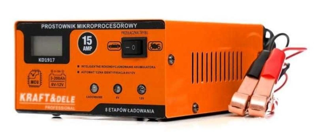 Prostownik automatyczny 15A mikroprocesorowy 6V / 12V