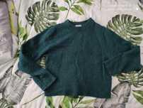 Sweter z wełną butelkowa zieleń H&M