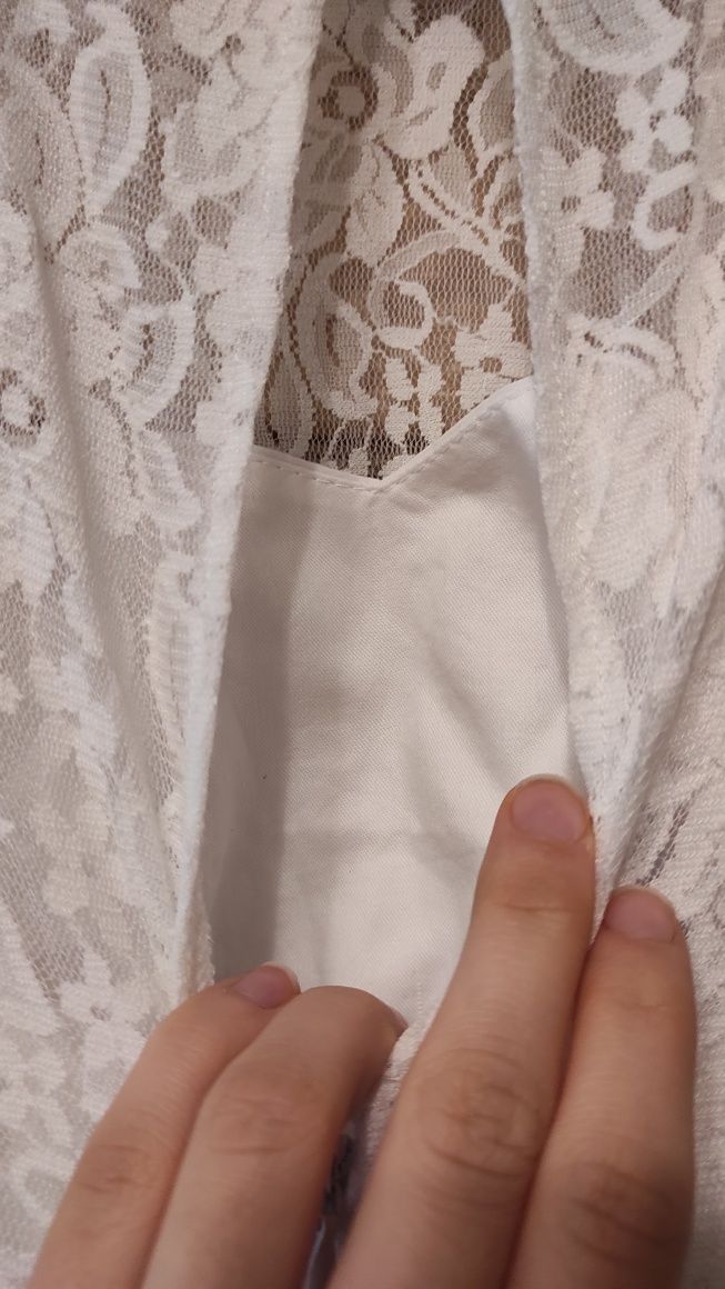 Весільне біле плаття максі ажурна сукня для вагітних