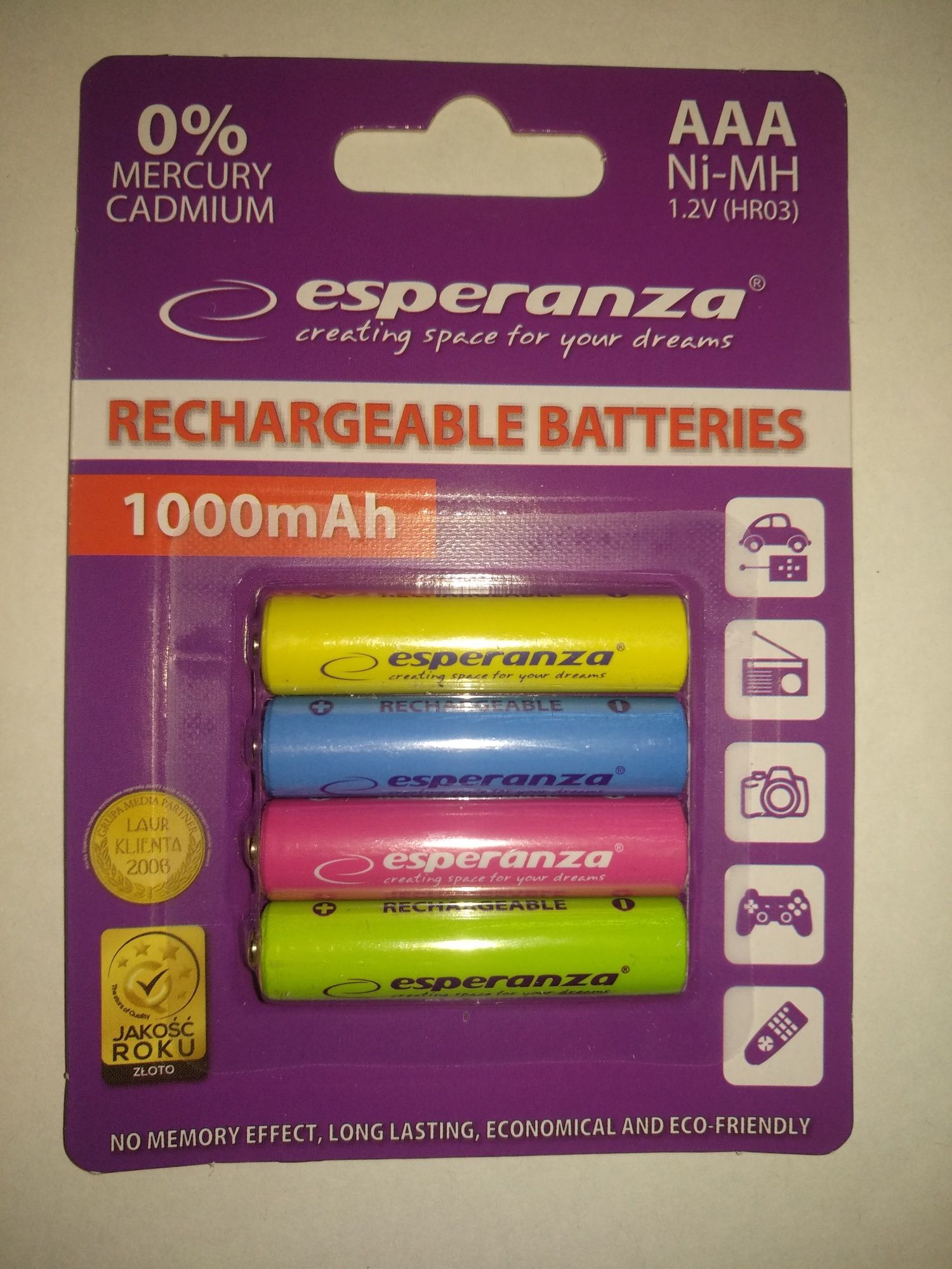 Аккумуляторы NiMH Esperanza 1000 mAh AAА Акумулятори Батарейки