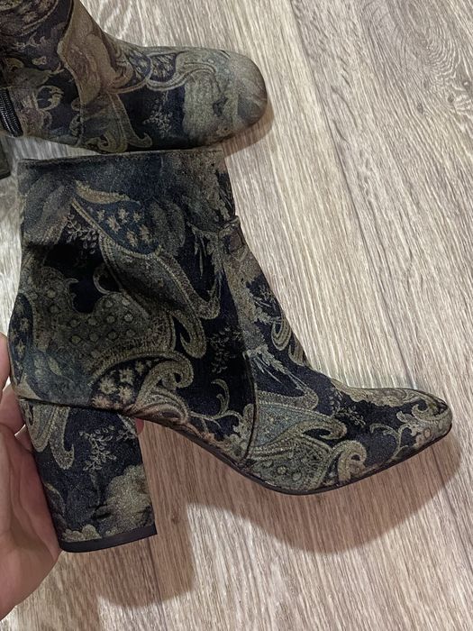 ботильйони черевики ботинки ботильоны бархатные оксамитові