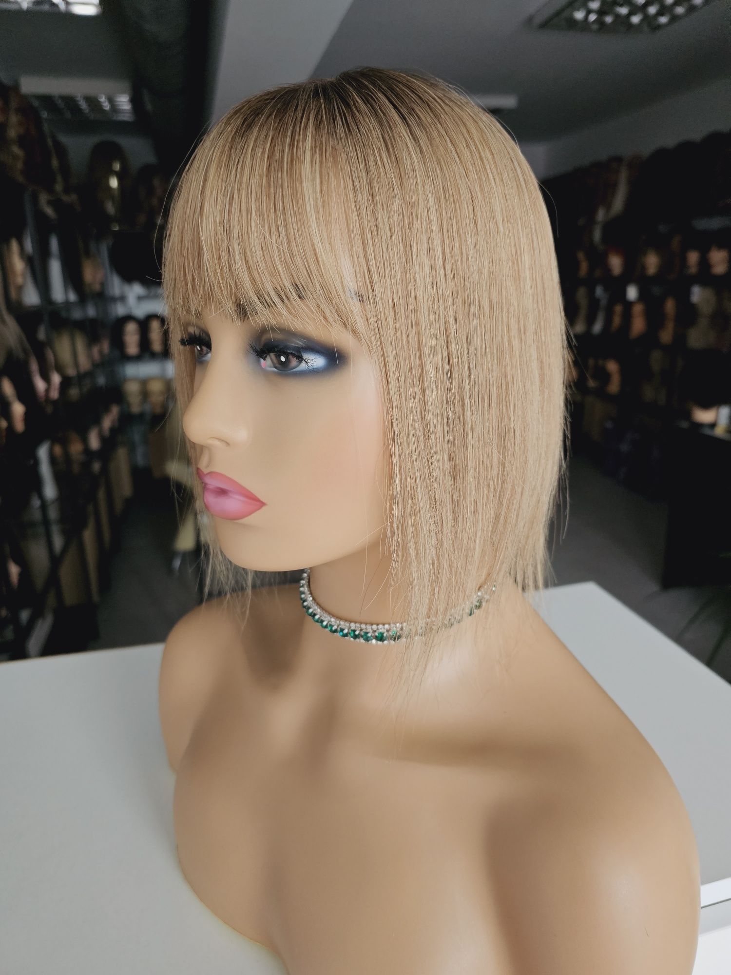 Topper uzupełnienie z włosów naturalnych mini Asia piaskowy blond 30cm