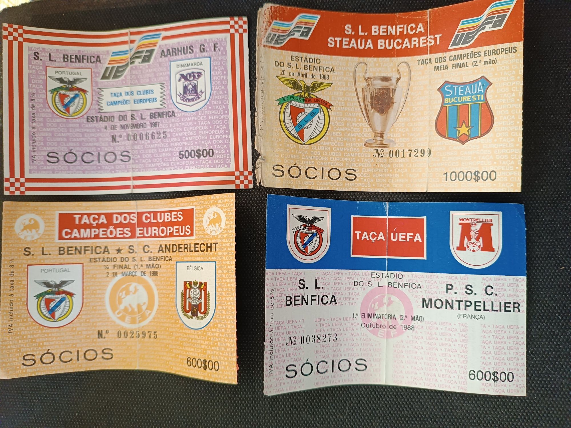 Bilhetes futebol Benfica - troca