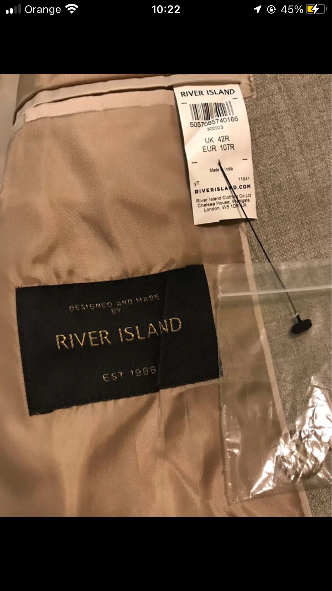 River Island nowa marynarka z wełną wełna wool 44% L/XL