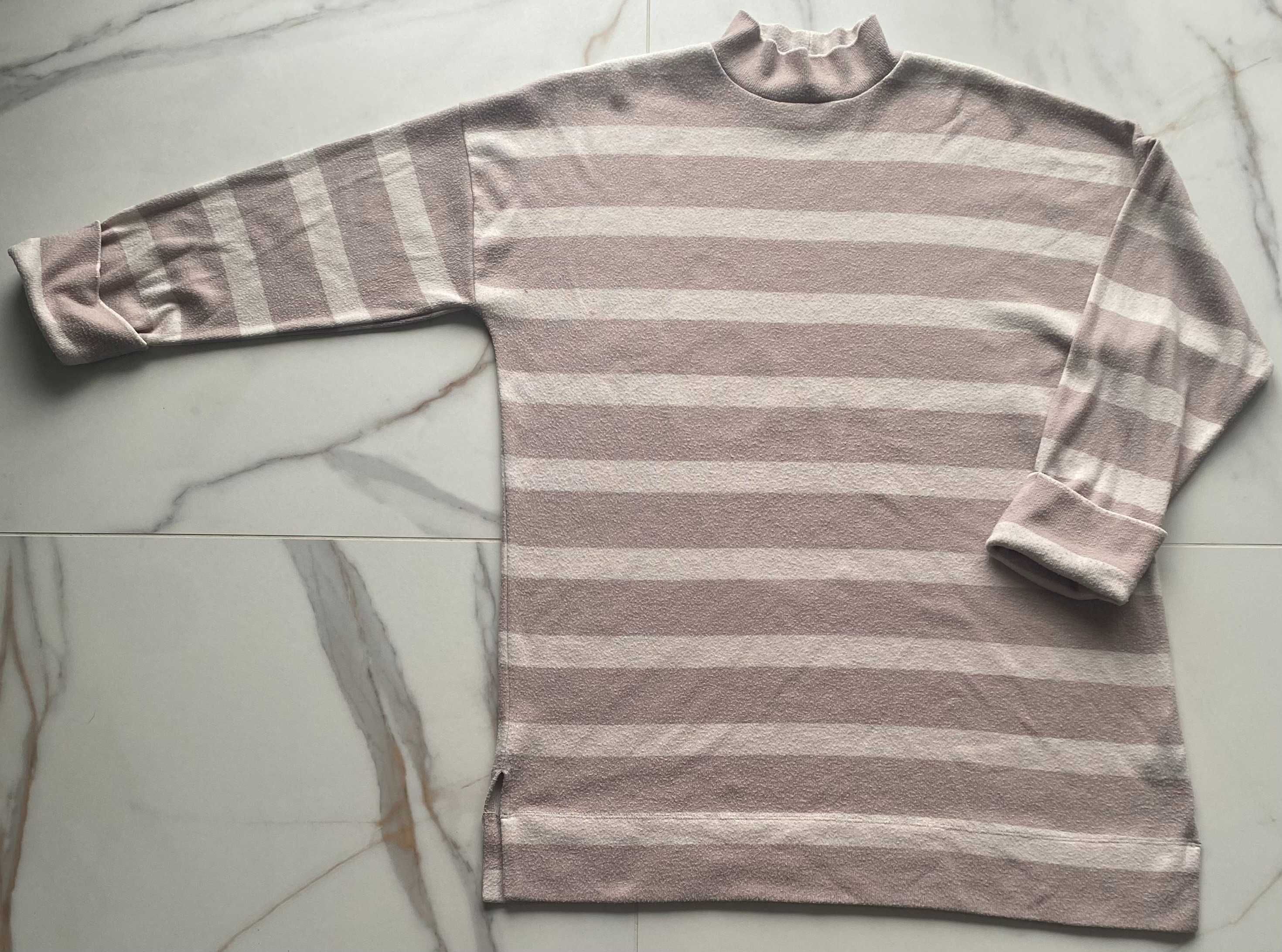 F&F damski sweterek w paski rozm. L OVERSIZE super recykling