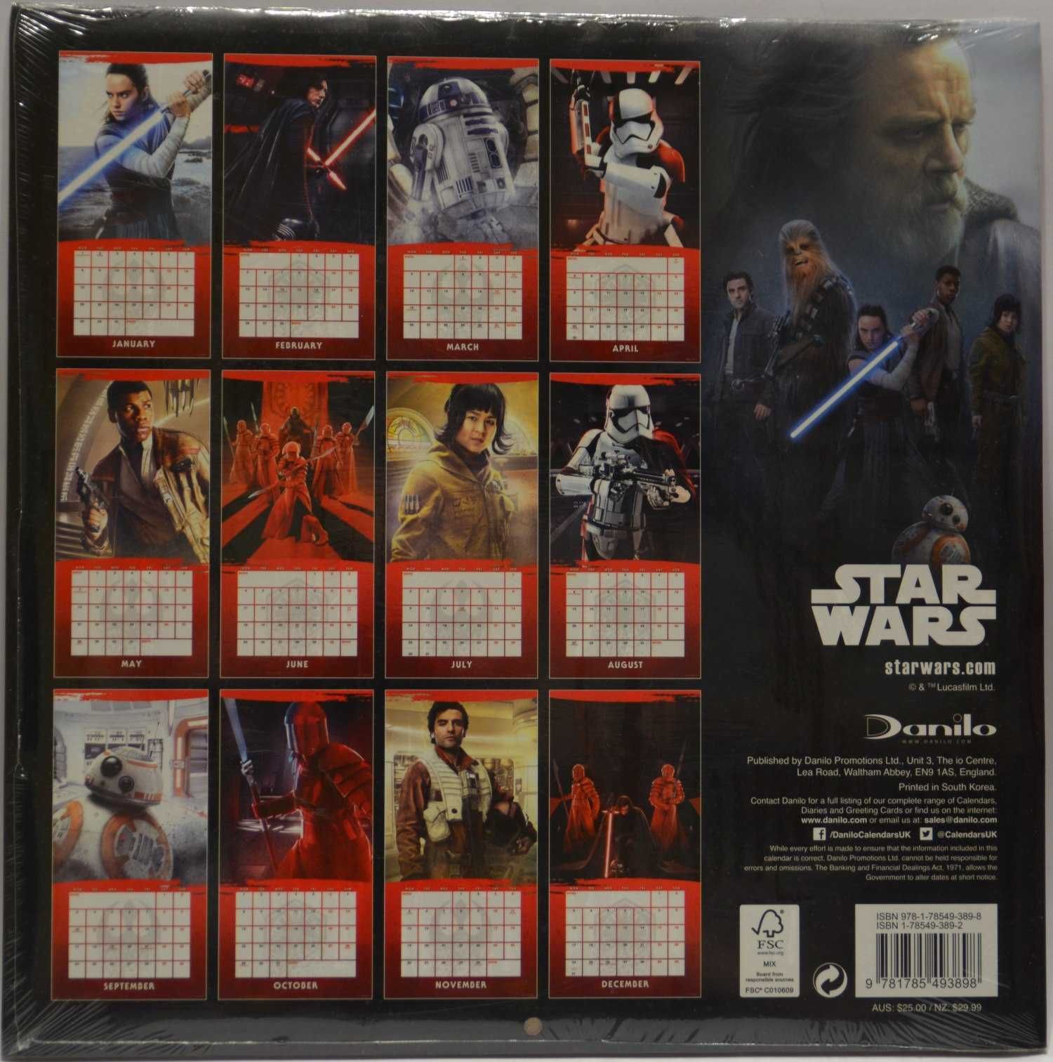 Star Wars The Last Jedi - Oficjalny Kalendarz 2018