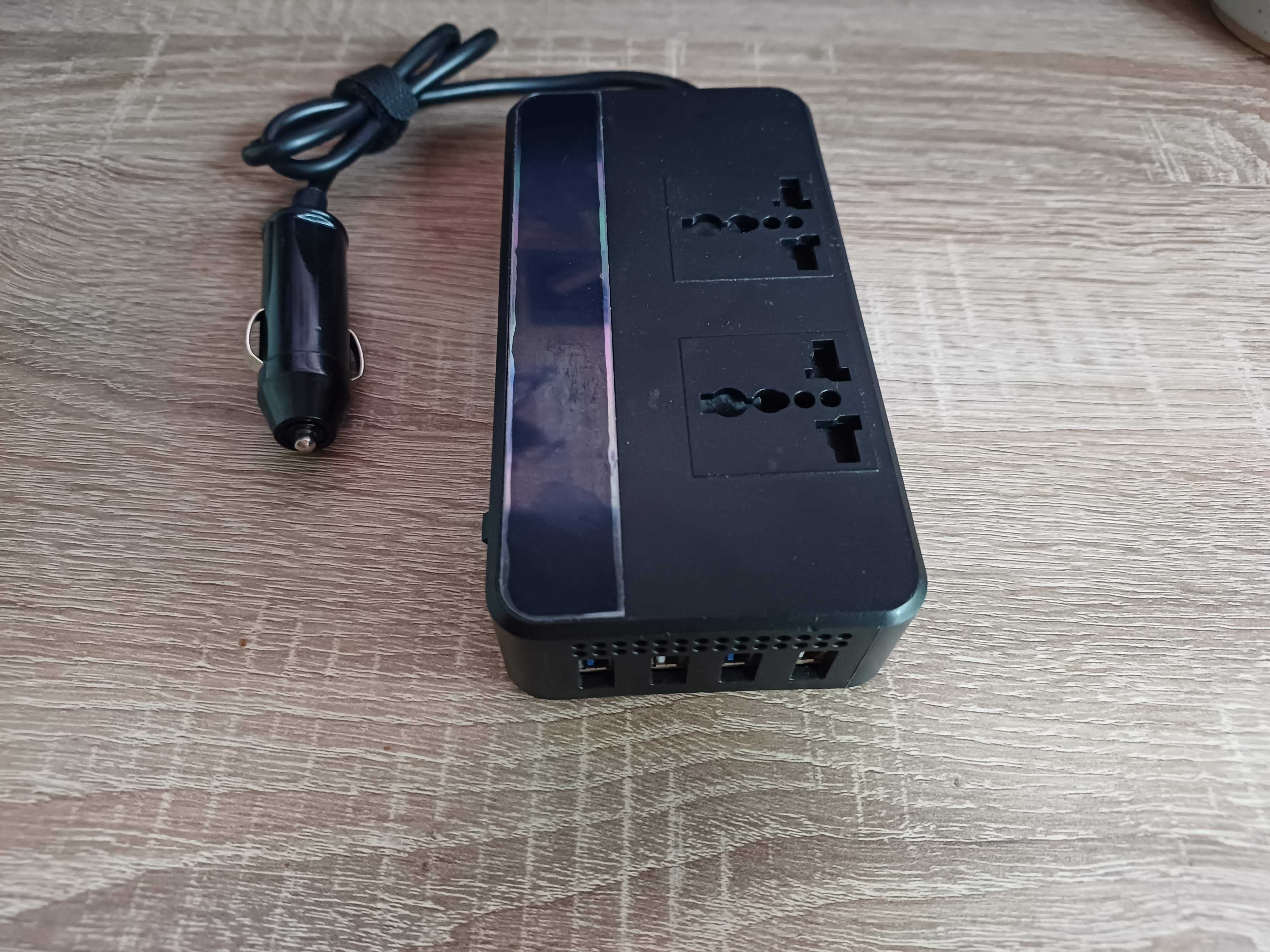 Инвертор автомобильный 200w 12v на 220v с цифровым дисплеем