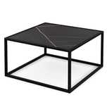 Nowoczesny stolik kawowy z marmurowym blatem 70 x 70 x 40 cm czarny