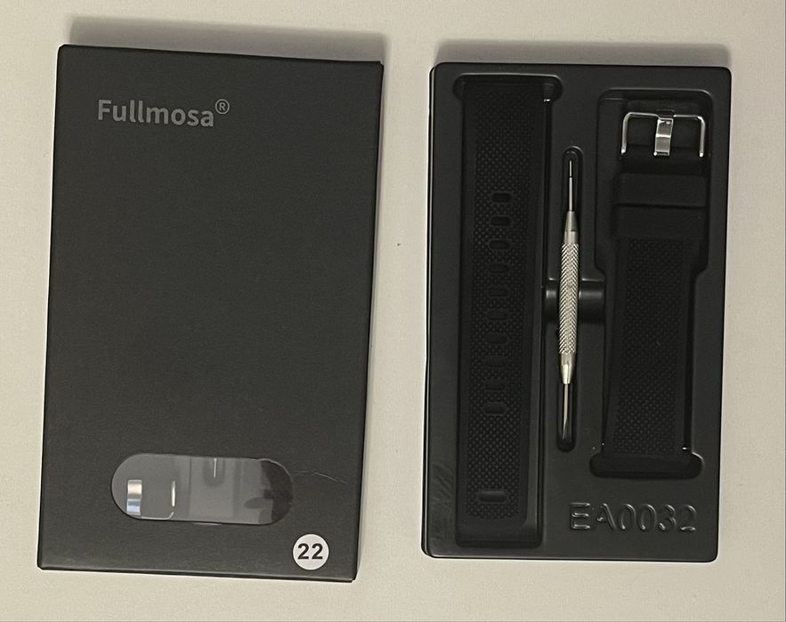 Silikonowy pasek do zegarka Fullmosa czarny 22mm uniwersalny