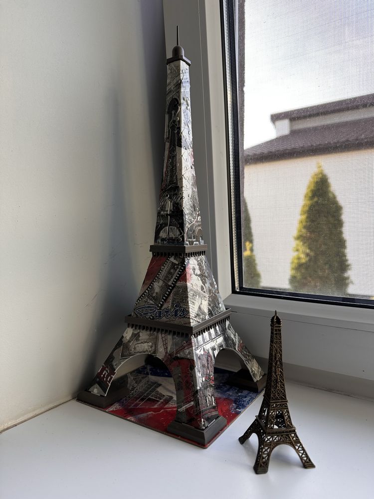 Wieża Eiffla puzzle 3D + metalowa figurka