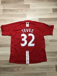 Czerwona sportowa koszulka manchester united TEVEZ 32