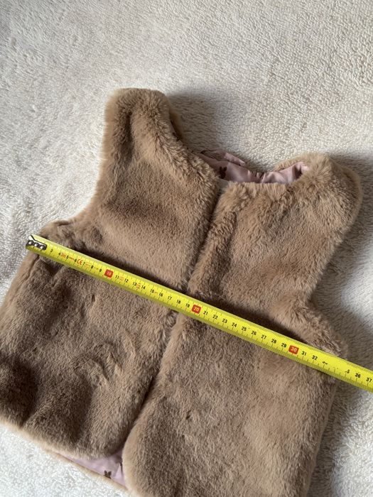 REZERWACJA H&M 110/116 Futerko kamizelka z futerkiem brązowa