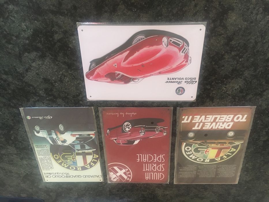 Placas  Retro da Alfa Romeo, 30 x 20 cm ainda embaladas