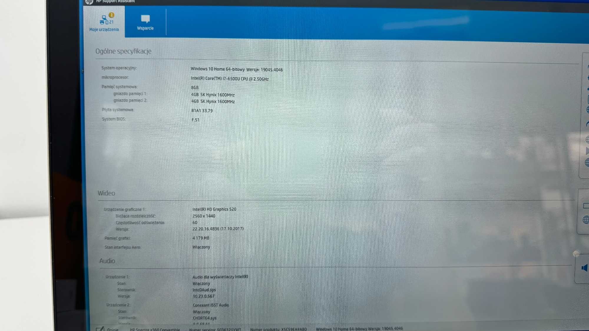 Laptop HP Spectre X360 13 i7 6500U 8/512GB SSD Qhd , b. dobry stan