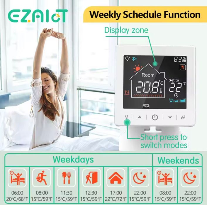 Програматор Tuya WI-FI бездротовий  газового і електричного котла терм