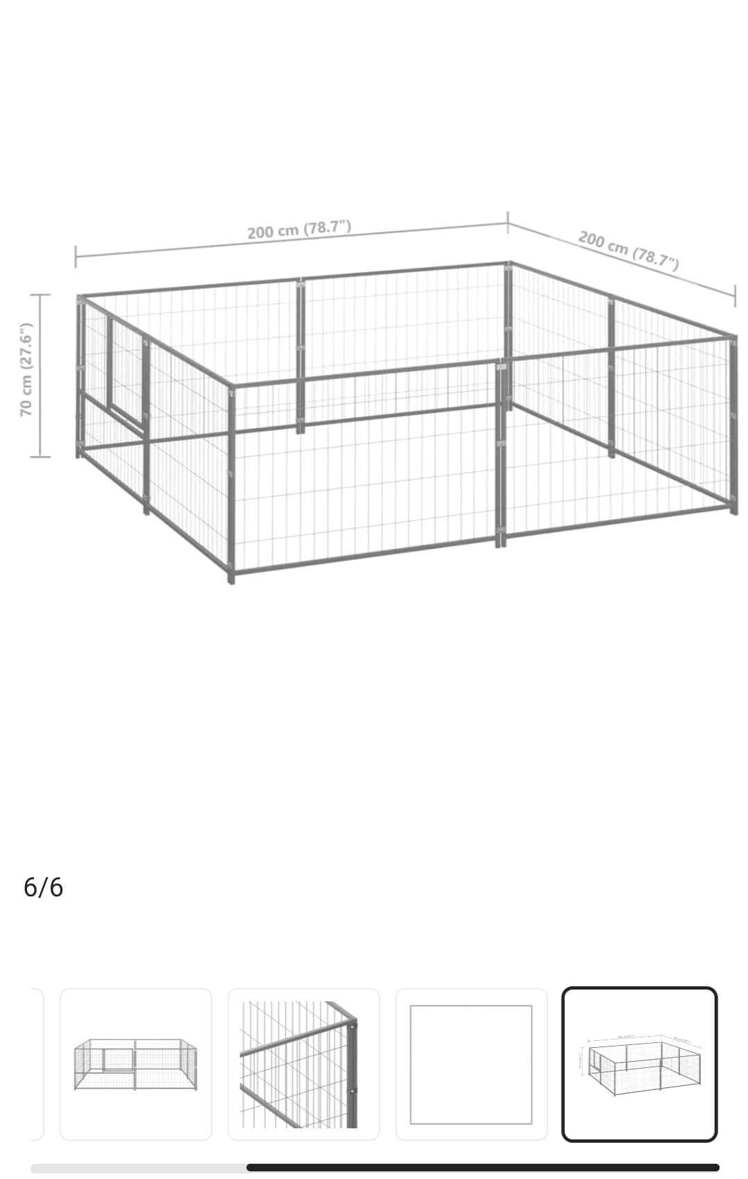 canil aço galvanizado 2x2x70