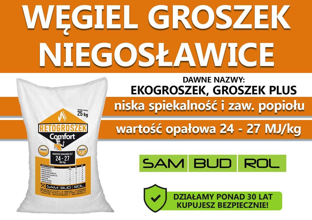 Węgiel GROSZEK (dawniej ekogroszek) NIEGOSŁAWICE, transport