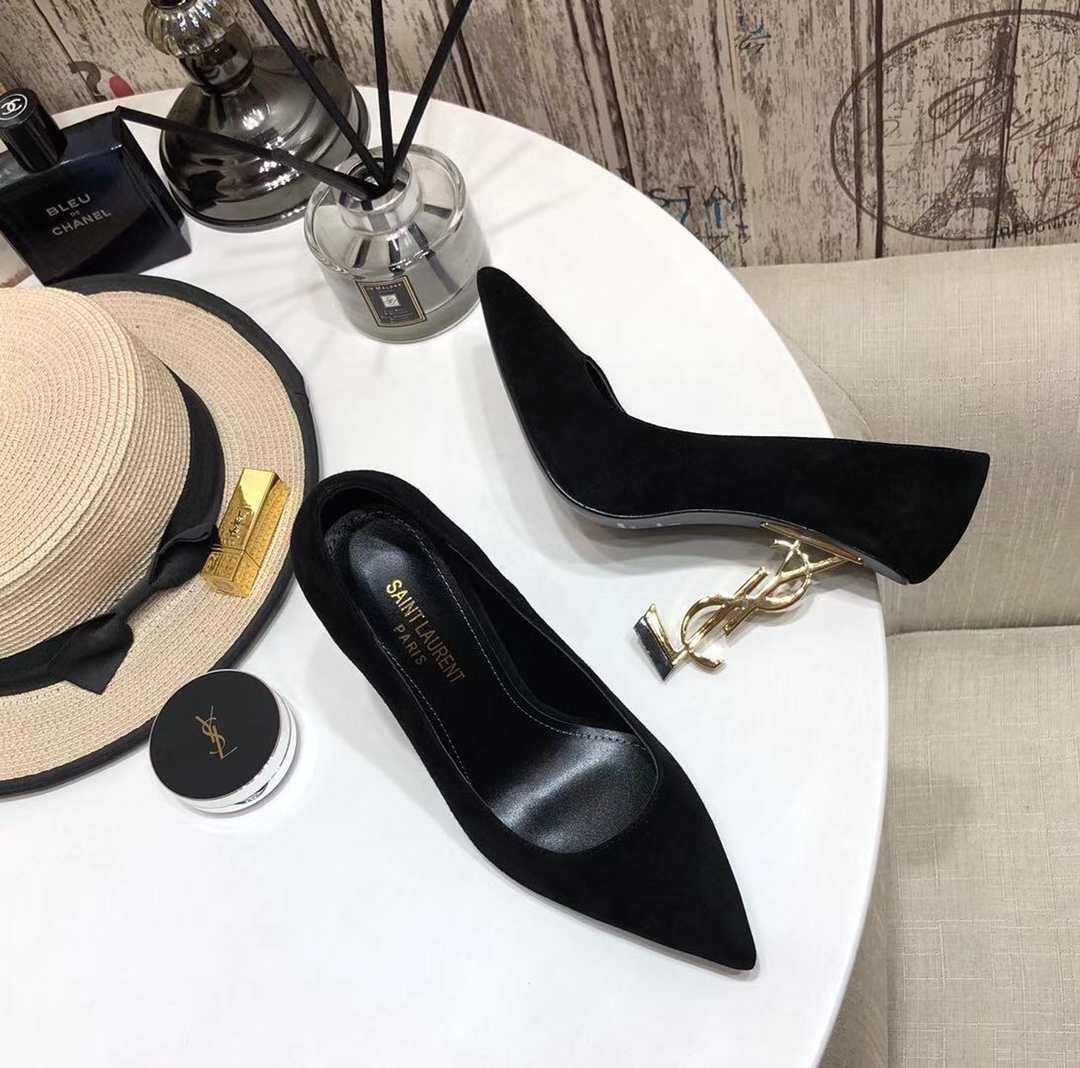 YSL Szpilki czarne pobranie od reki zamsz !!!