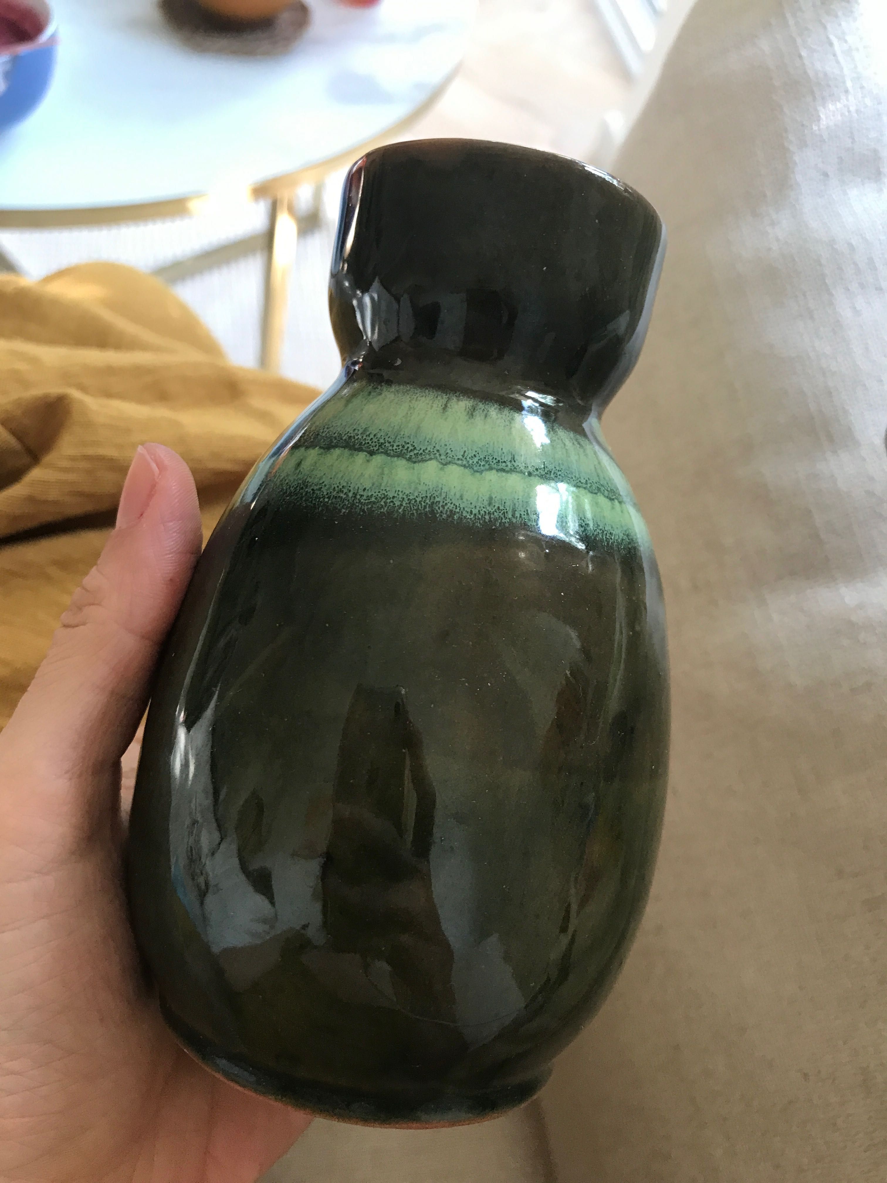 Wazon ceramiczny butelkowa zieleń