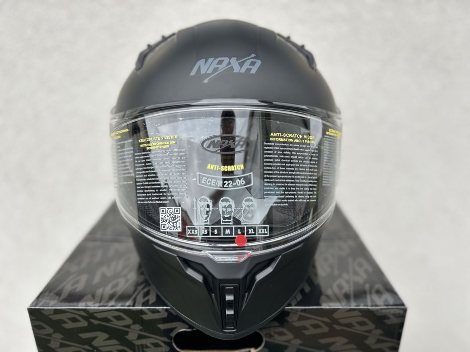 Kask motocyklowy NAXA F35 rozmiar M 57-58cm, czarny matt, blenda!