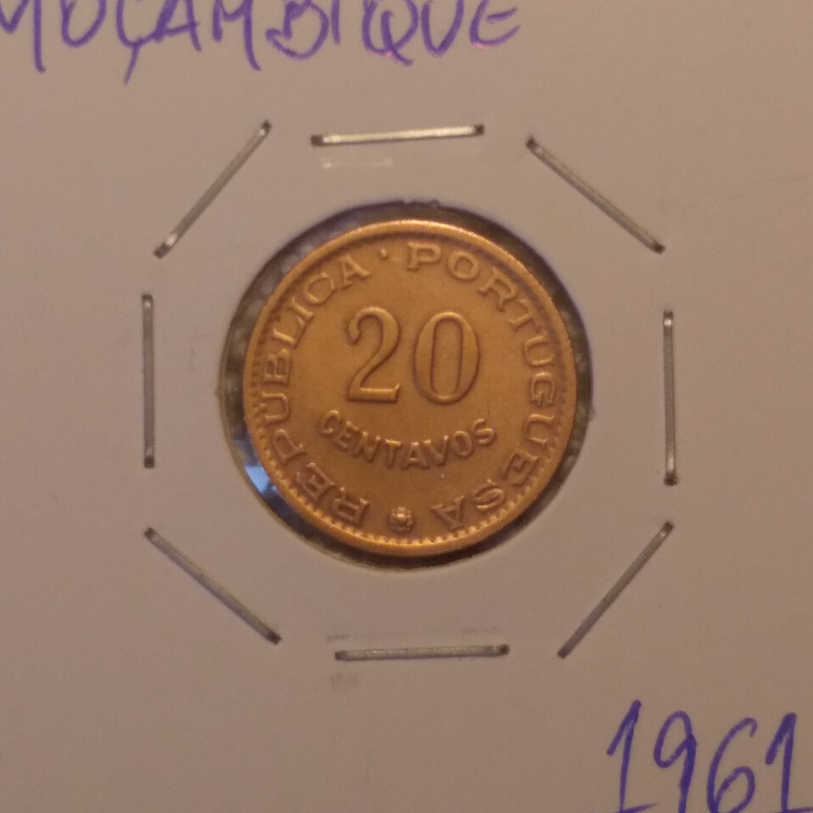 Moçambique - moeda de 20 centavos de 1961