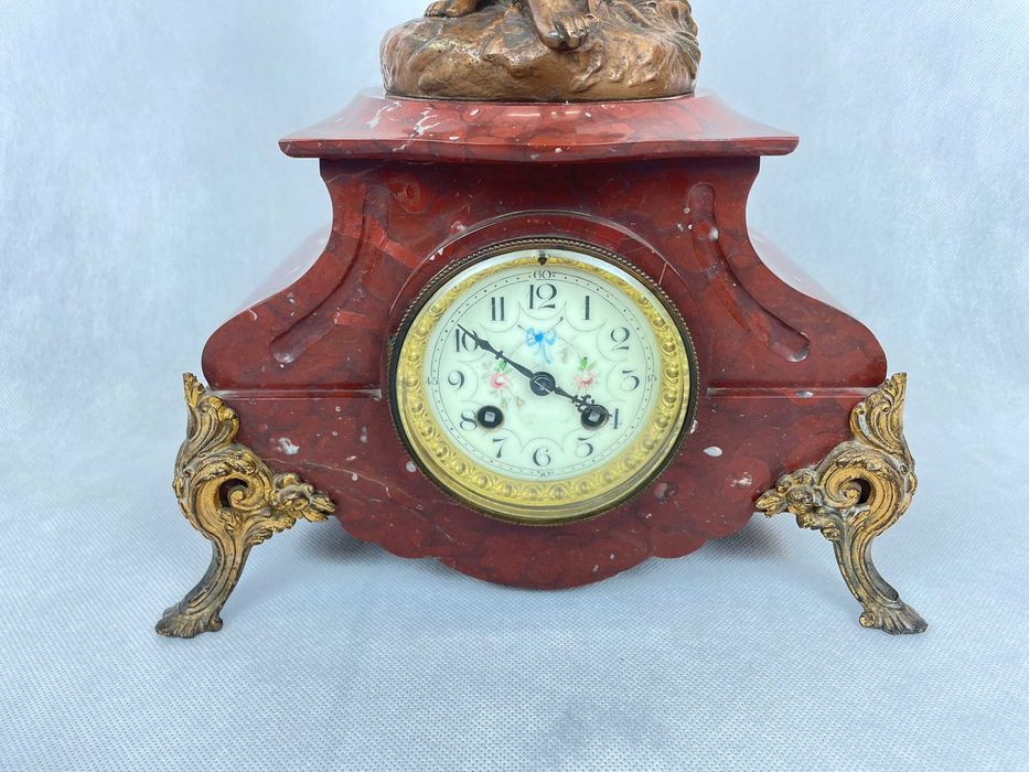 Zegar kominkowy (marmur, brąz)