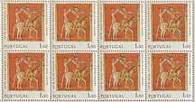 Bloco de 8 selos novos - EUROPA CEPT - Pintura - 1$50 -Portugal - 1975