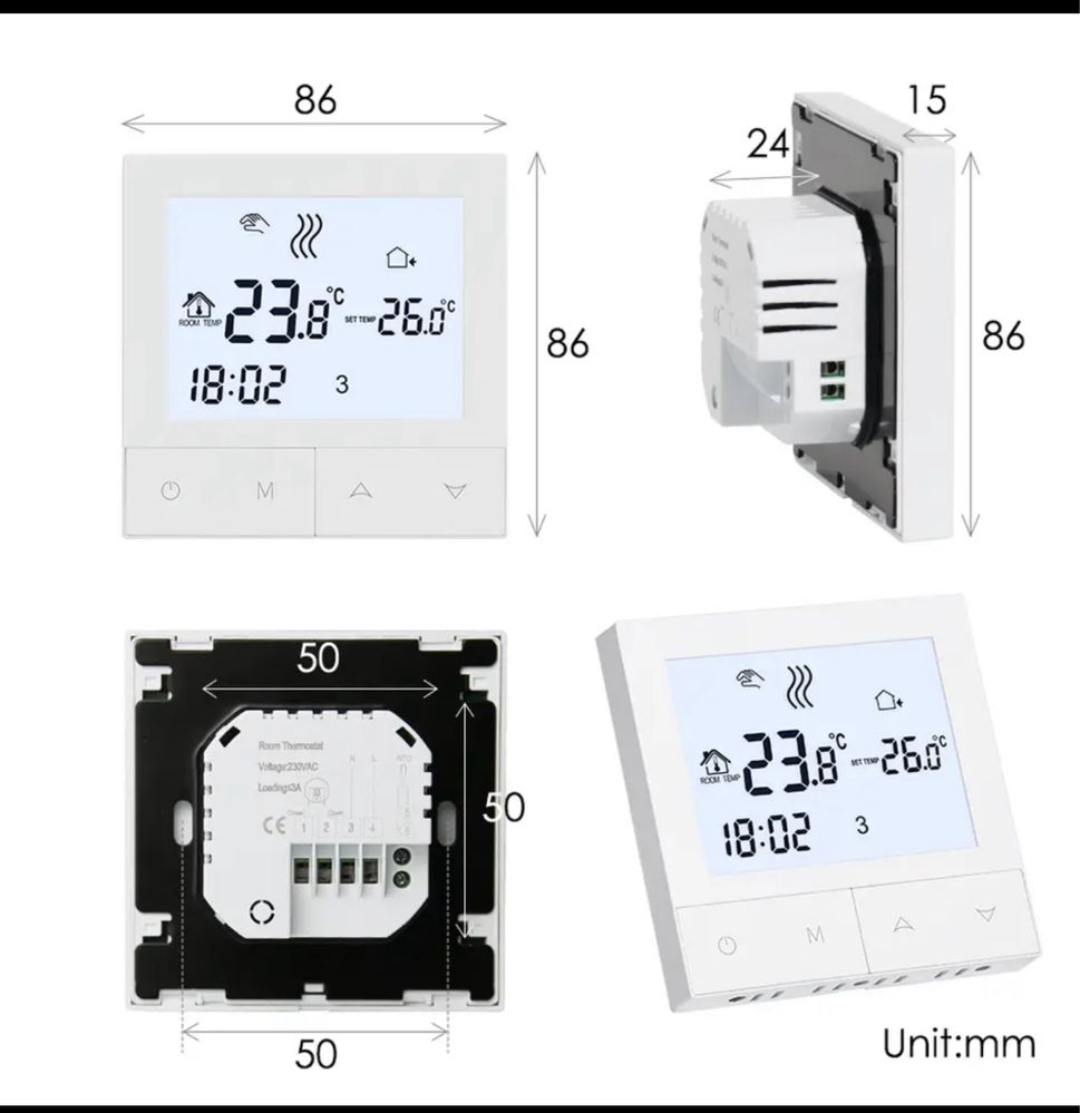 Termostat termoregulator wifi BEOK TDS72-WP