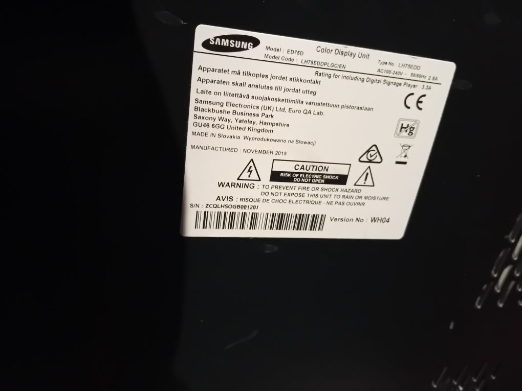 Sprzedam monitor samsung 75 cali led