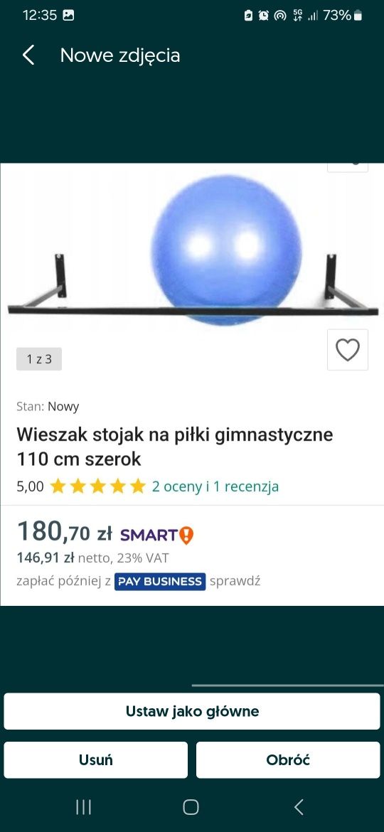 Wieszak stojak na piłki gimnastyczne 110 cm szerokości od Polskiego Pr