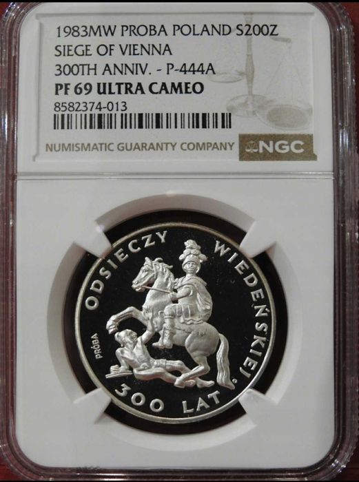200 zł 300 lat odsieczy wiedenskiej 1983 próba  NGC PF69 DRUGA MAX!