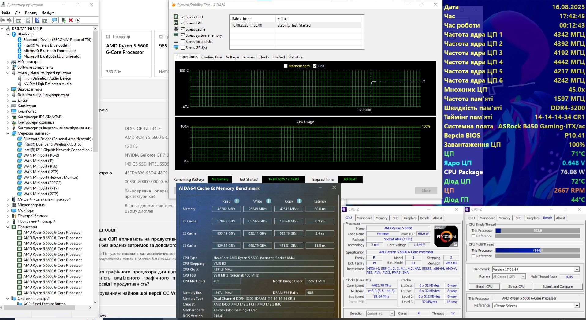 Mini-ITX AM4 AM5 Ryzen 5 5600 7500F +ASRock B550 MSI B450 MAXSUN B650M