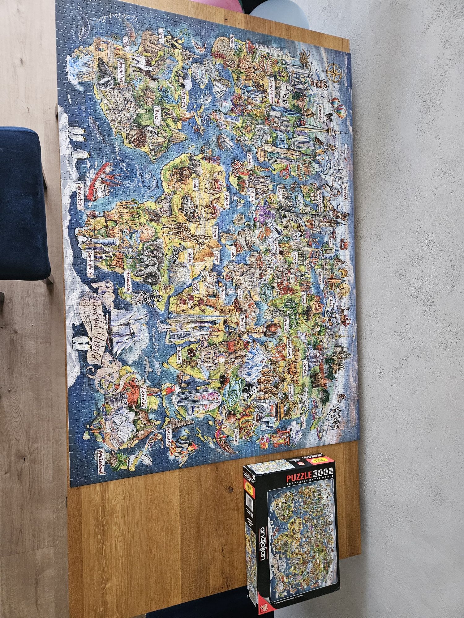 Puzzle Anatolian Mapa Świata 3000 elementów, kompletne