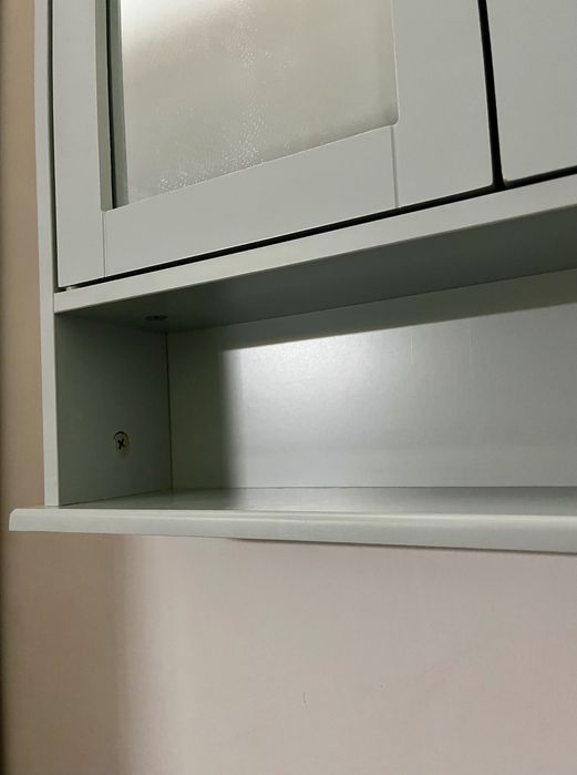 Szafka łazienkowa półka szara z lustrem lustrami mebel łazienka szary