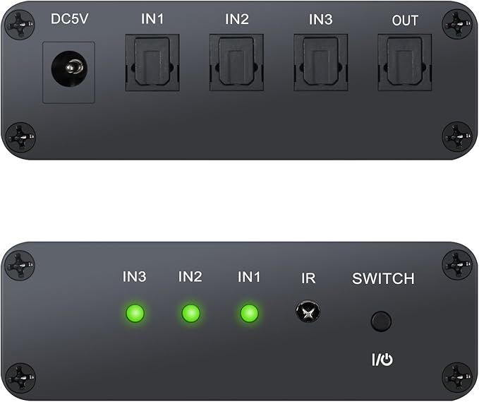 Przełącznik audio LiNKFOR Toslink SPDIF 3 wejścia z pilotem