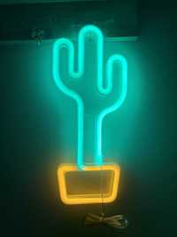 Neon Led Kaktus w donicy