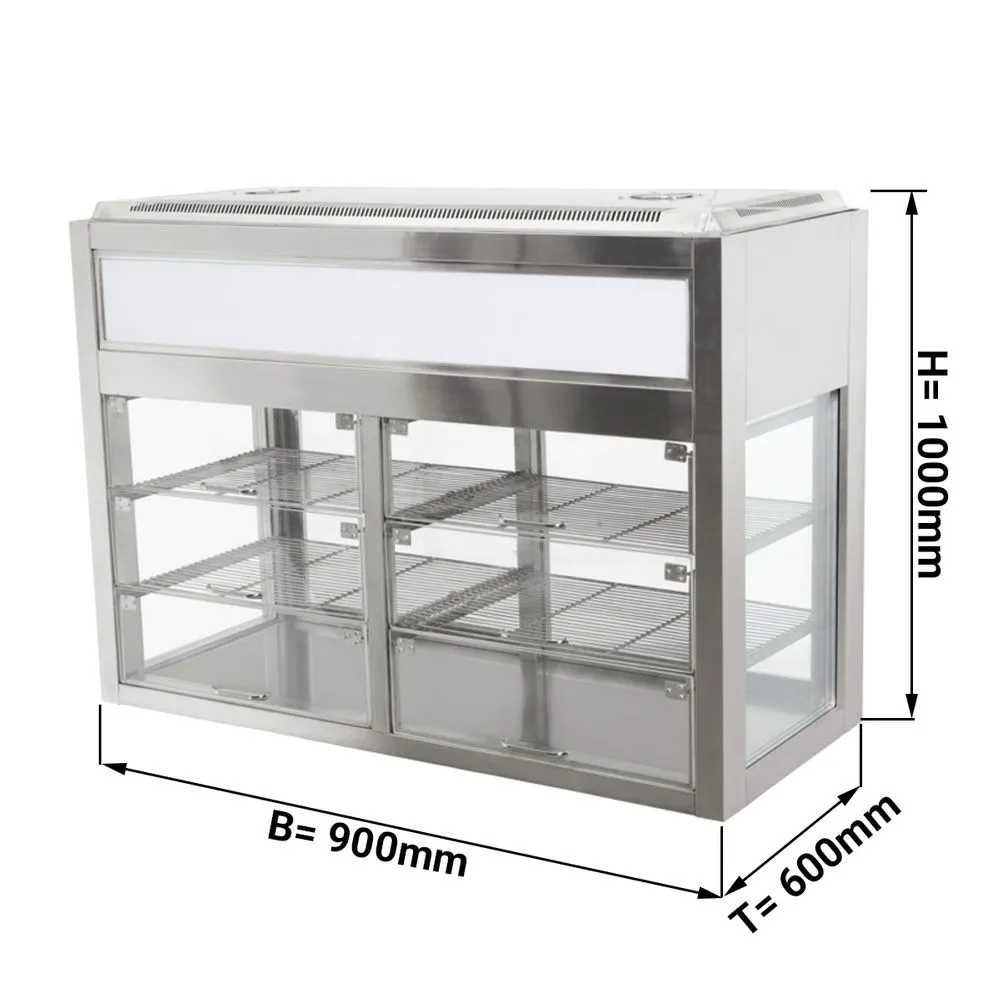 De 1300 por 750 despachar novo, Vitrine Inox de sobremesa para cafe e