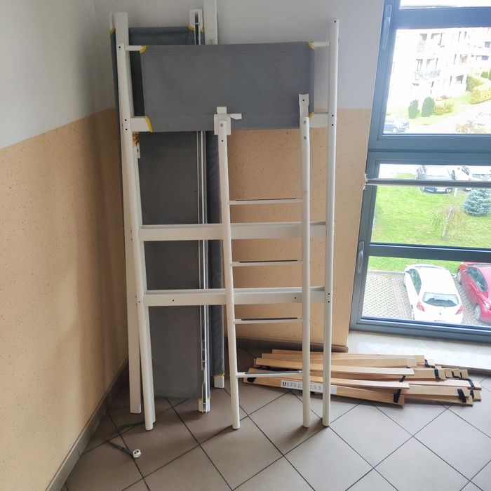 Rama łóżka na antresoli, biały/jasnoszary, 90x200 cm VITVAL Ikea.