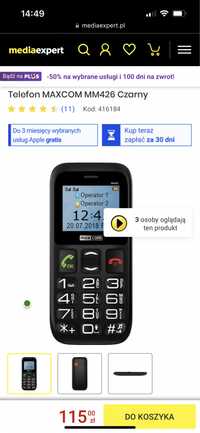 Telefon dla seniora MM426 stan idealny