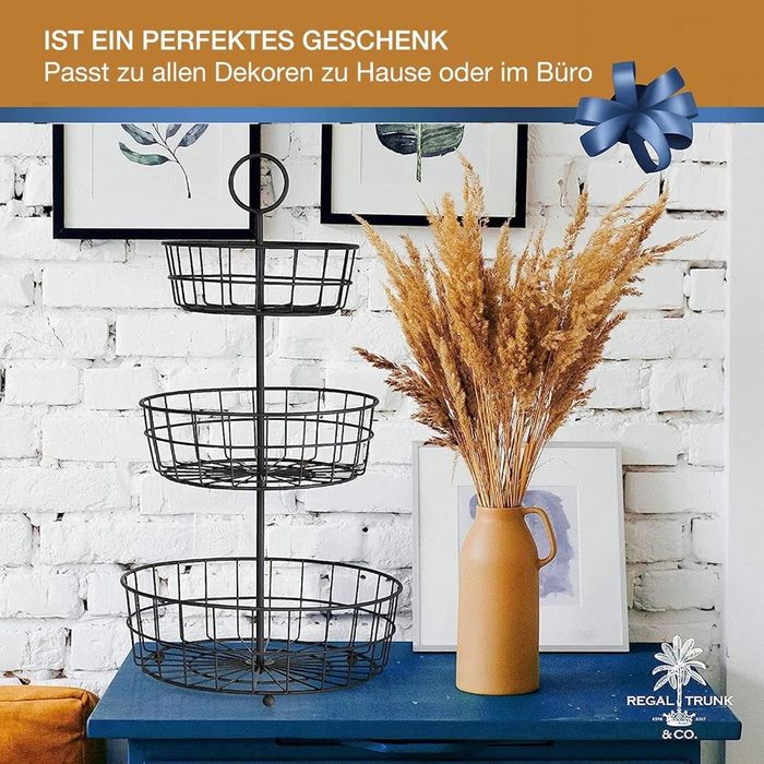 3-poziomowy kosz na owoce, eleganckie francuskie kosze druciane