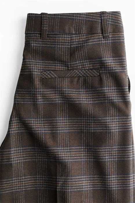 Spodnie 38 nowa kolekcja brązowe krata Luźne wiskoza PROMOCJA EDITION