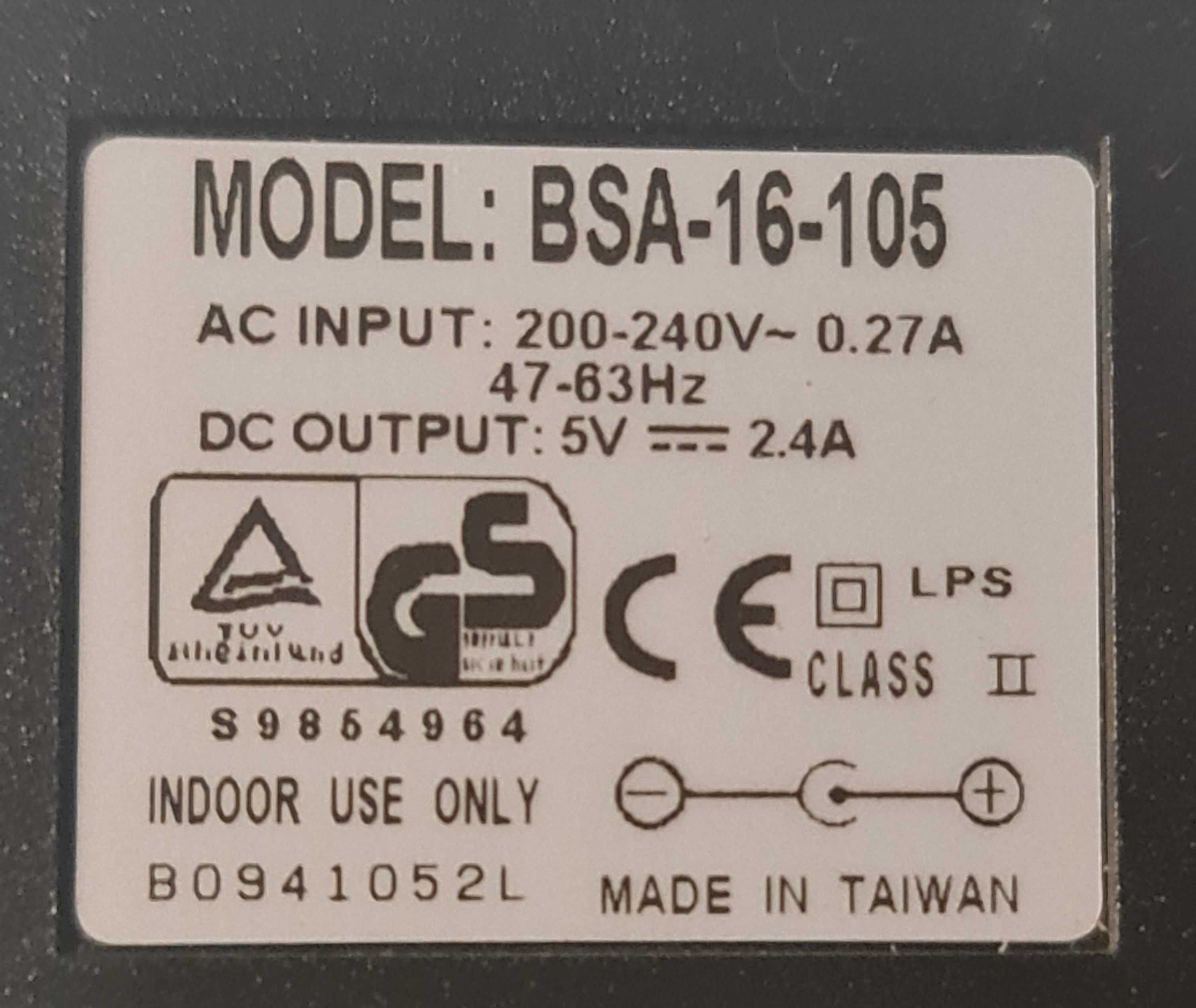 Transformador BSA-16-105 output 5V 2,4A