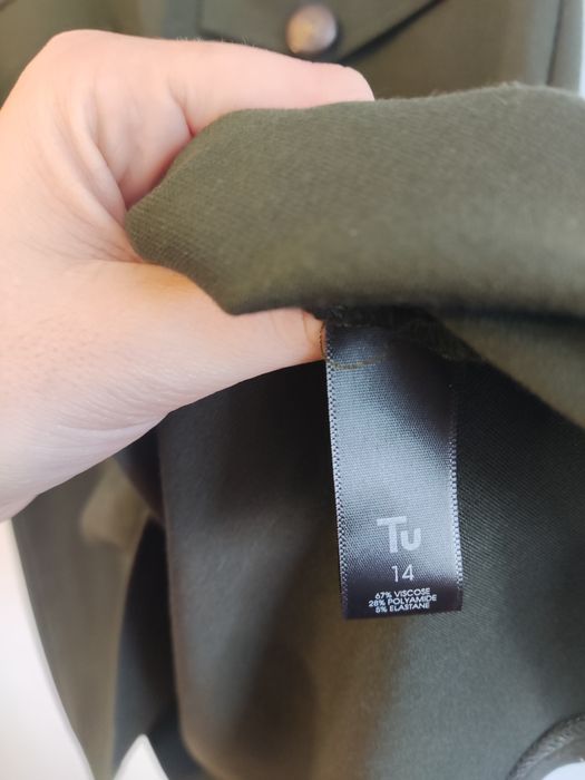 Butelkowo zielona militarna sukienka - Tu - r. 42