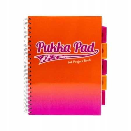 Kołozeszyt A4 Pukka Pad, Project Book. 200 stron, pomarańczowy