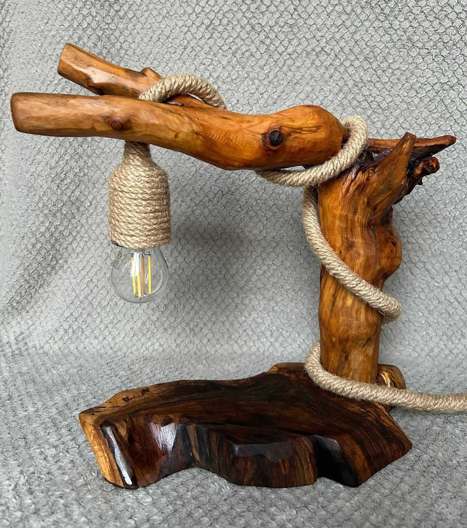 Lampka nocna  handmade Orzech z wiśnią