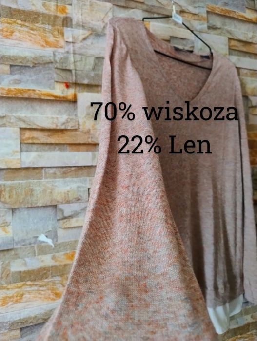 Cienki lniany sweterek damski rozmiar M